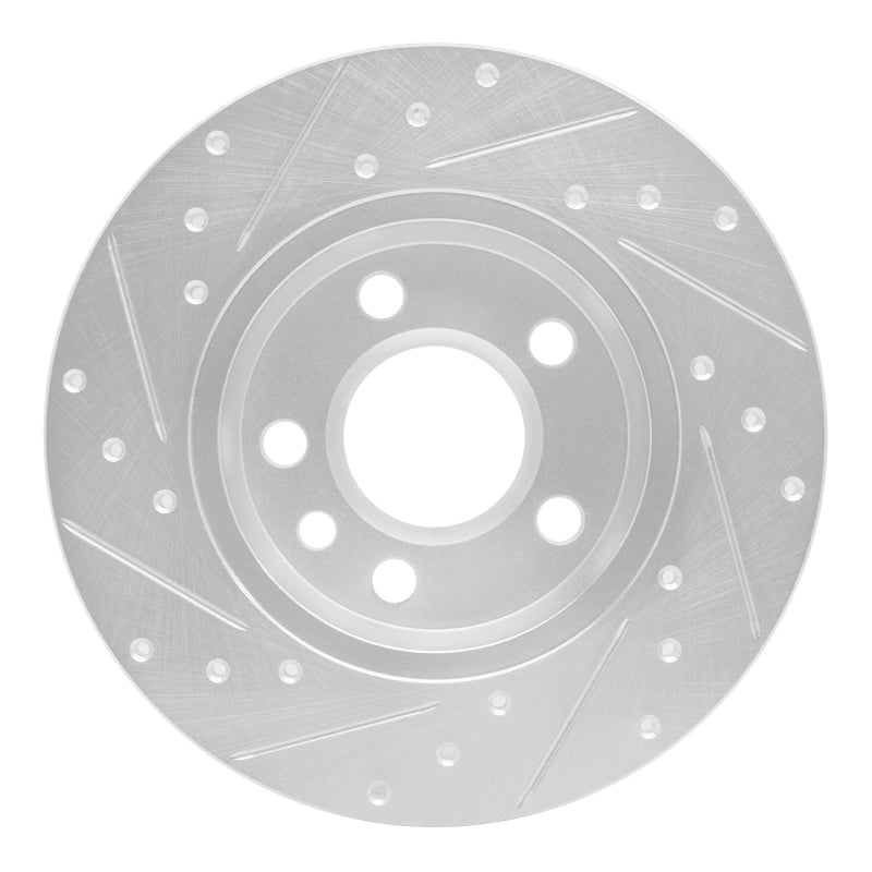 R1 96-00 Volkswagen EuroVan Rear Right Drilled & Slotted Silver Brake Rotor