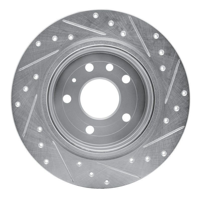 R1 99-10 Saab 9-5 Rear Left Drilled & Slotted Silver Brake Rotor