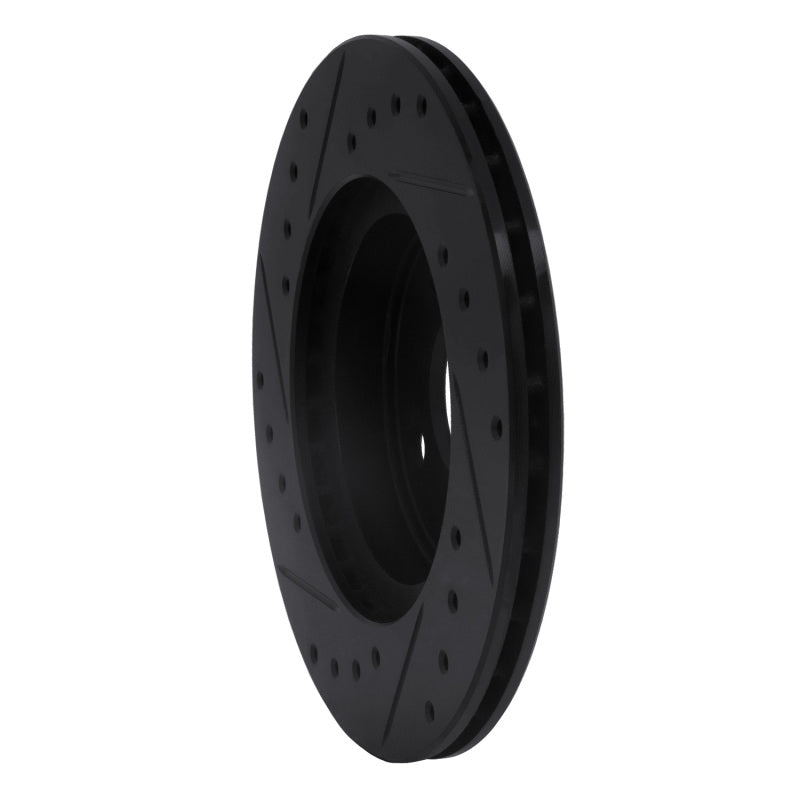R1 92-95 Toyota Paseo Front Right Drilled & Slotted Black Brake Rotor