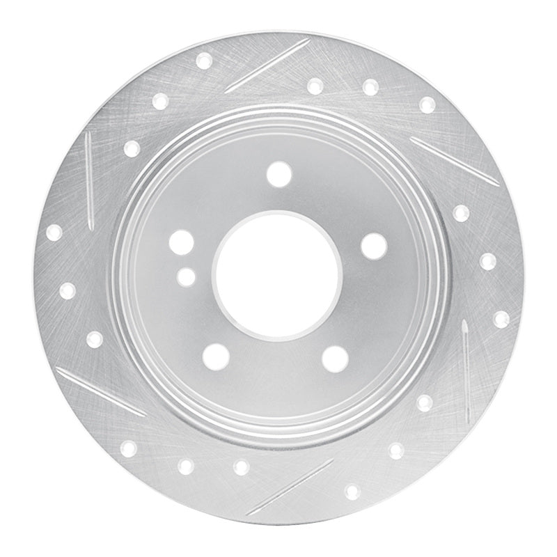 R1 94-98 Mercedes-Benz C280 Rear Right Drilled & Slotted Silver Brake Rotor