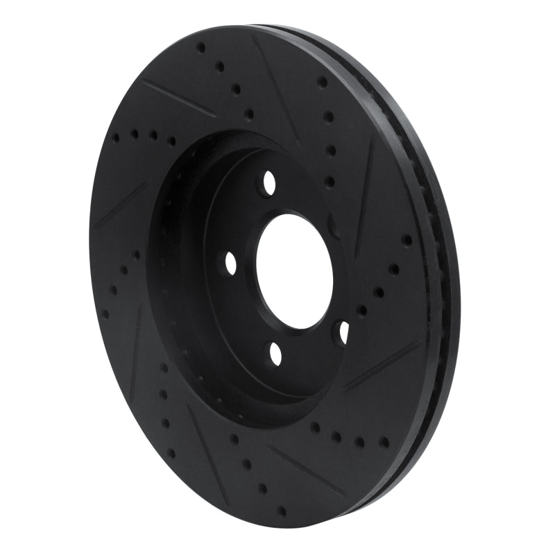 R1 03-11 Ford Crown Victoria Front Left Drilled & Slotted Black Brake Rotor