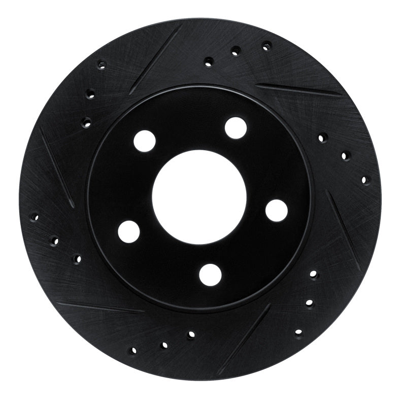 R1 86-92 Ford Taurus SHO Rear Left Front Left Drilled & Slotted Black Brake Rotor