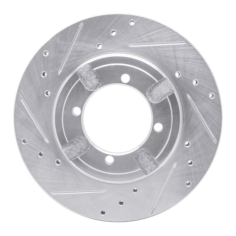 DFC 84-90 Dodge Colt Front Left Drilled & Slotted Silver Brake Rotor