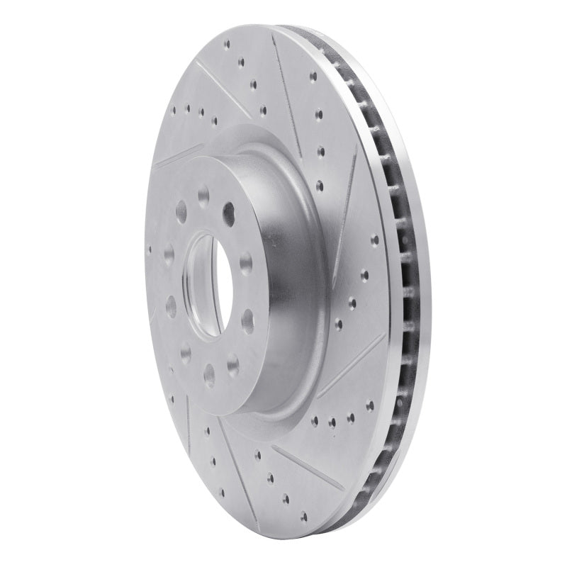 R1 14-25 Cadillac CT5 Front Right Drilled & Slotted Silver Brake Rotor
