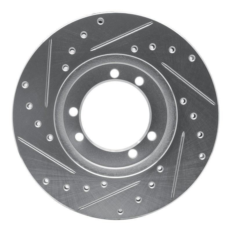 R1 92-04 Hummer H1 Rear Right Front Right Drilled & Slotted Silver Brake Rotor