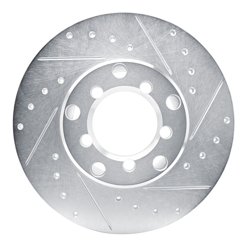 R1 65-73 Mercedes-Benz 220 Front Right Drilled & Slotted Silver Brake Rotor