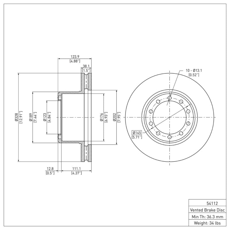 R1 88-98 Ford F-550 Super Duty Front/Rear Brake Rotor