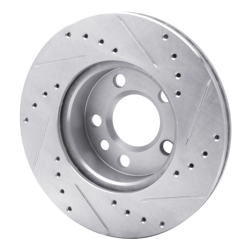 DFC 92-95 Volkswagen EuroVan Front Left Drilled & Slotted Silver Brake Rotor