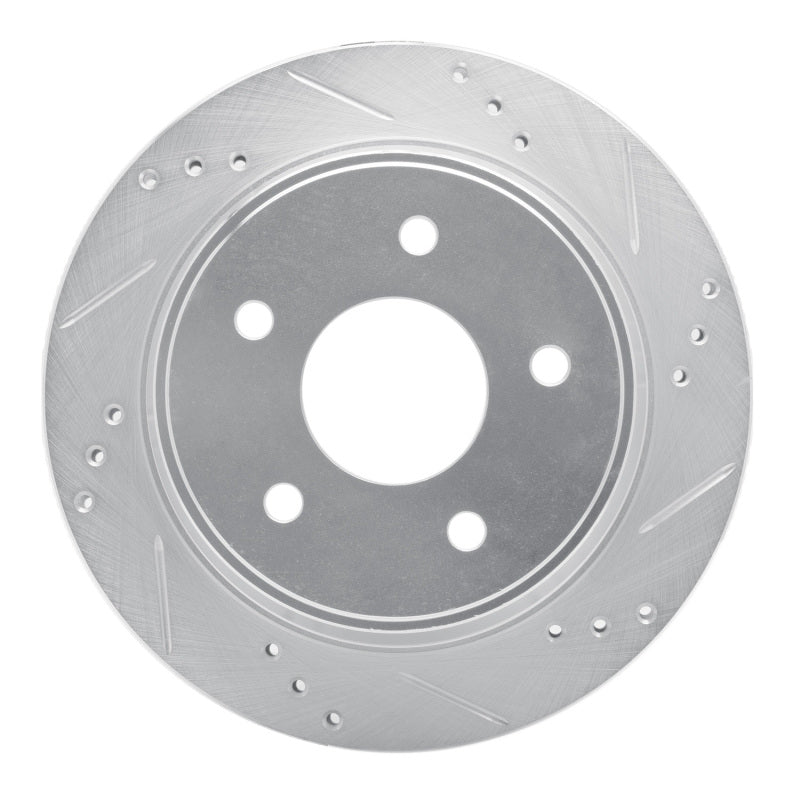 R1 97-05 Chevrolet Blazer Rear Right Drilled & Slotted Silver Brake Rotor