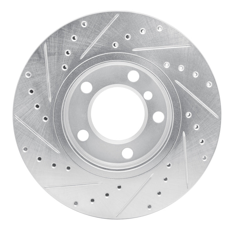 R1 11-16 Mini Cooper Paceman Front Right Drilled & Slotted Silver Brake Rotor