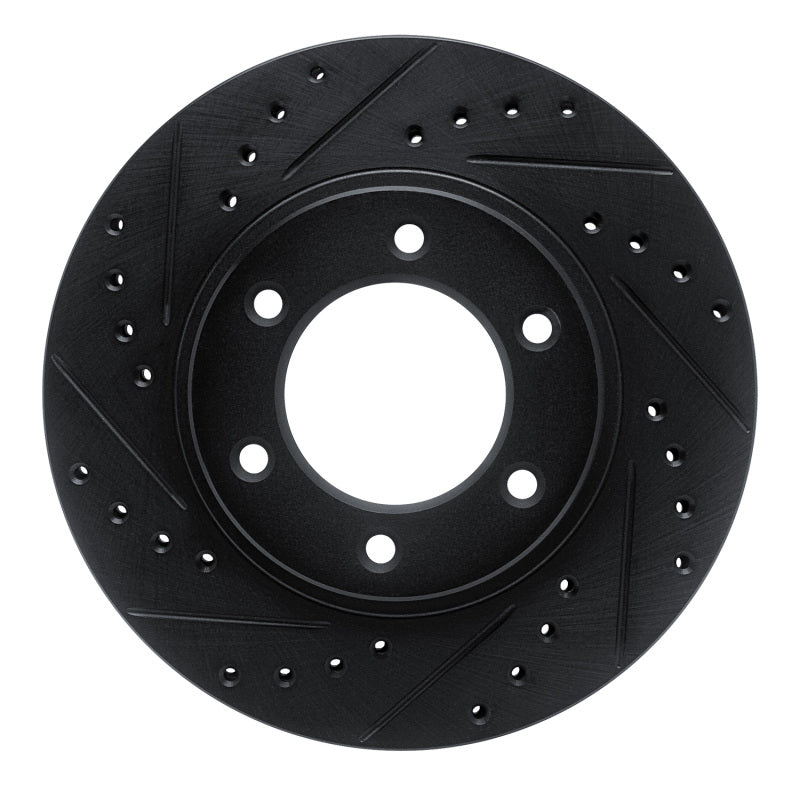 R1 93-98 Toyota T100 Front Left Drilled & Slotted Black Brake Rotor