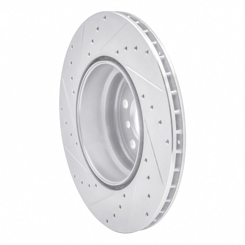 R1 07-19 BMW X6 Rear Right Drilled & Slotted Silver Brake Rotor