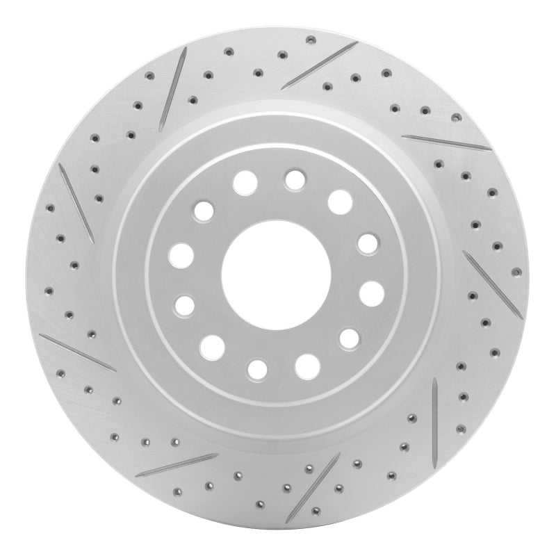 R1 19-25 Ram 1500 Rear Left Drilled & Slotted Geo-Carbon Rotor