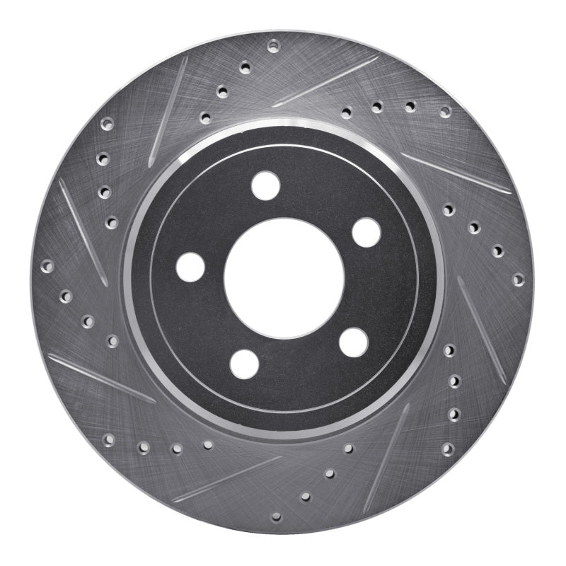R1 05-23 Chrysler 300 Rear Left Drilled & Slotted Silver Brake Rotor