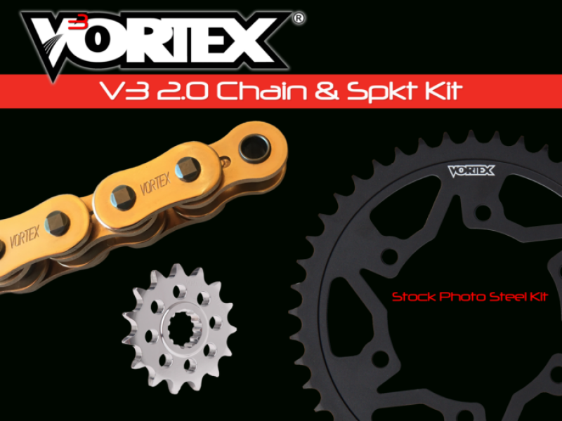 Vortex Racing V3 2.0 Chain and Sprocket Kit 3240-14,435K-42,G520SX3-108- Gold