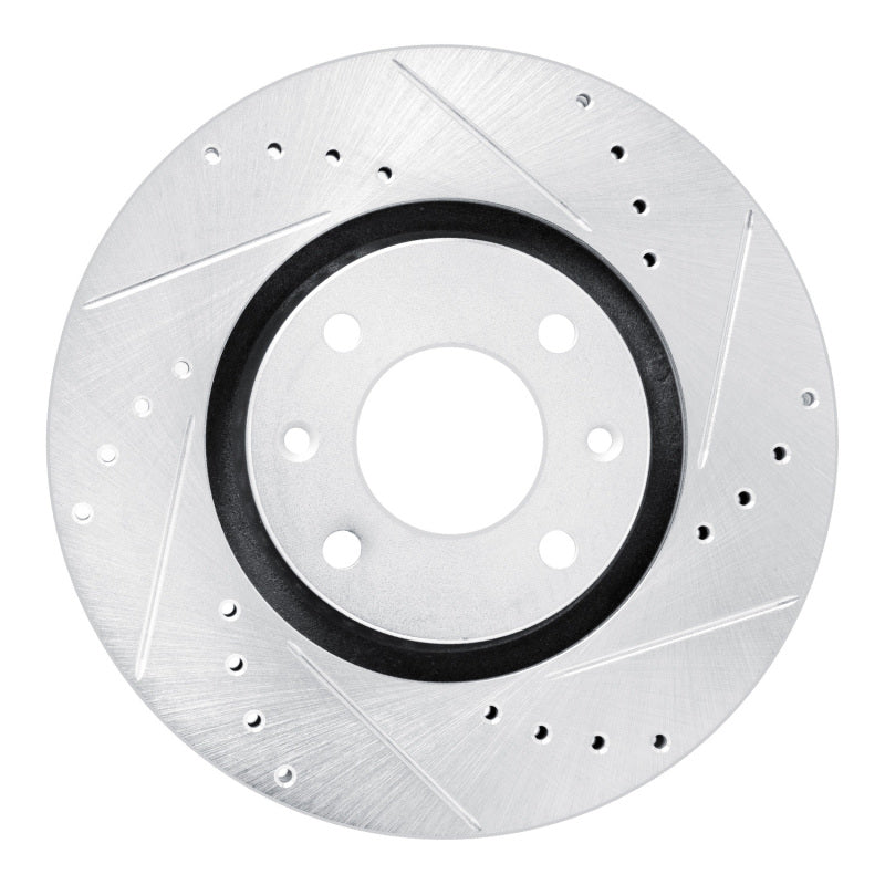 R1 03-25 Peugeot 207 (Mexico) Front Right Drilled & Slotted Silver Brake Rotor