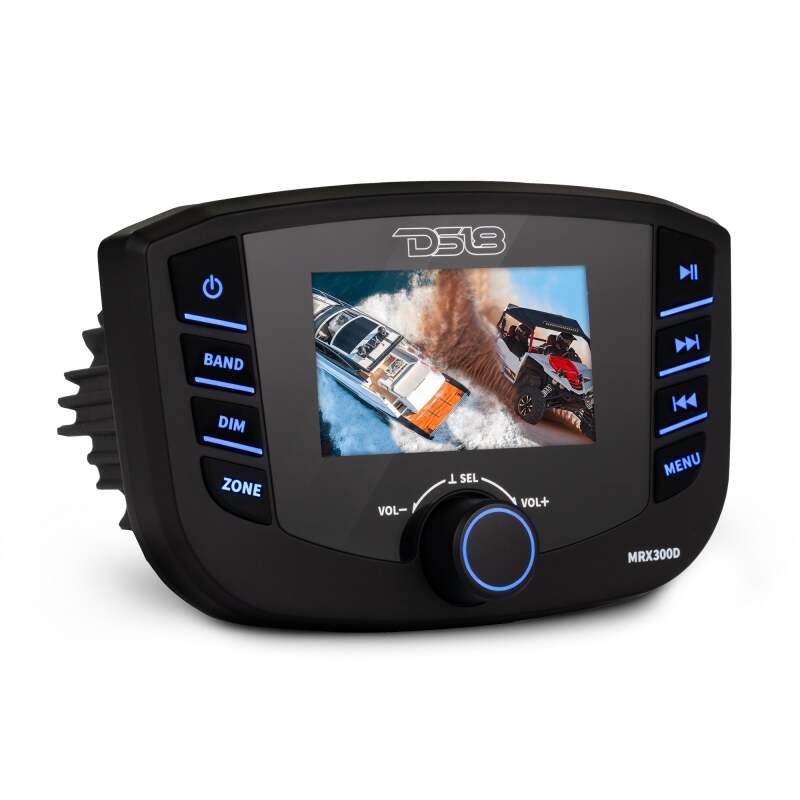 DS18 3in Color TFT Screen 3 Zones 4 volts Output BT RDS 4x 50 Watts DAB Europe Antenna Incl Headunit