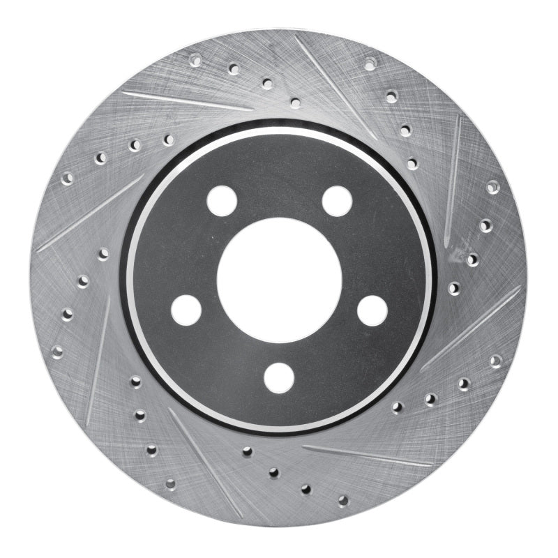 R1 07-12 Dodge Nitro Front Right Drilled & Slotted Silver Brake Rotor