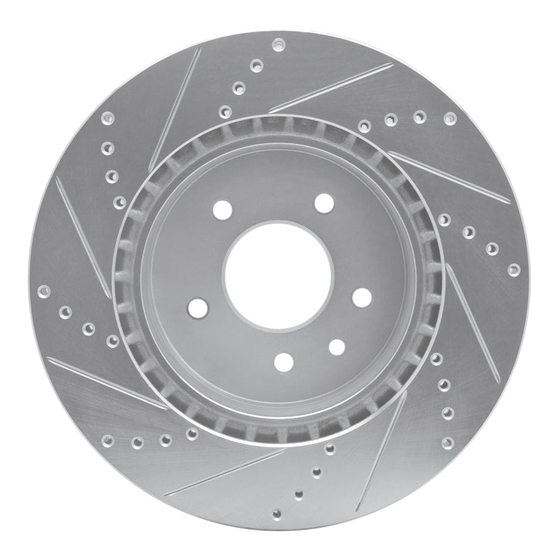 DFC 00-06 Jaguar XJR Rear Right Drilled & Slotted Silver Brake Rotor