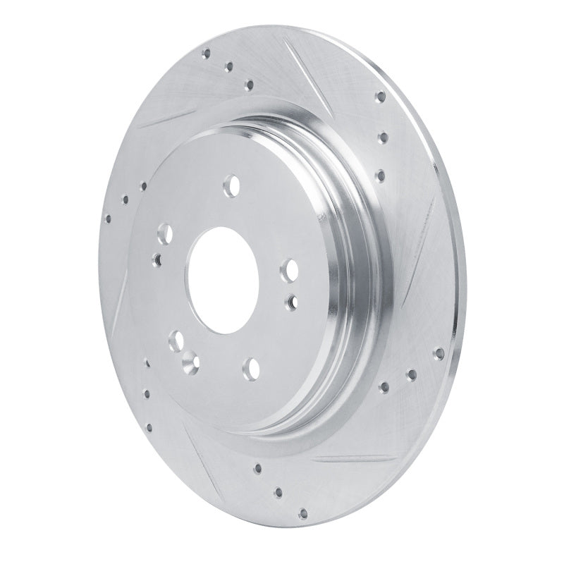 R1 15-25 Acura ADX Rear Right Drilled & Slotted Silver Brake Rotor