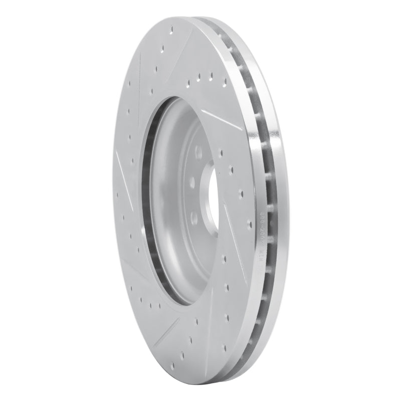 R1 17-20 Jaguar XF Front Right Drilled & Slotted Silver Brake Rotor