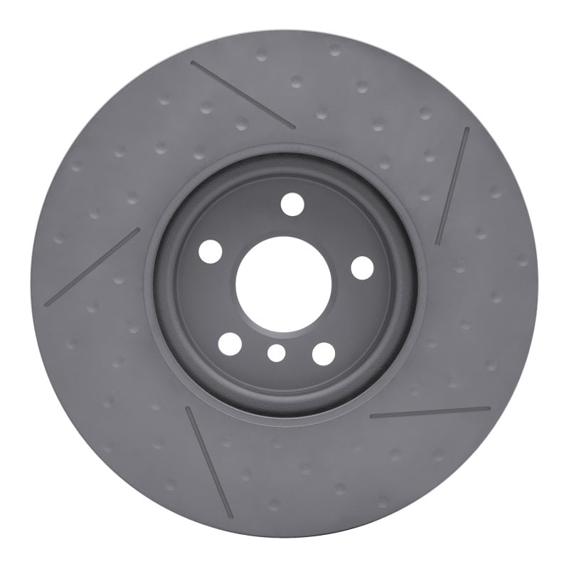 R1 15-19 Mini Cooper Clubman Front Dimpled & Slotted GeoSPEC Coated Rotor