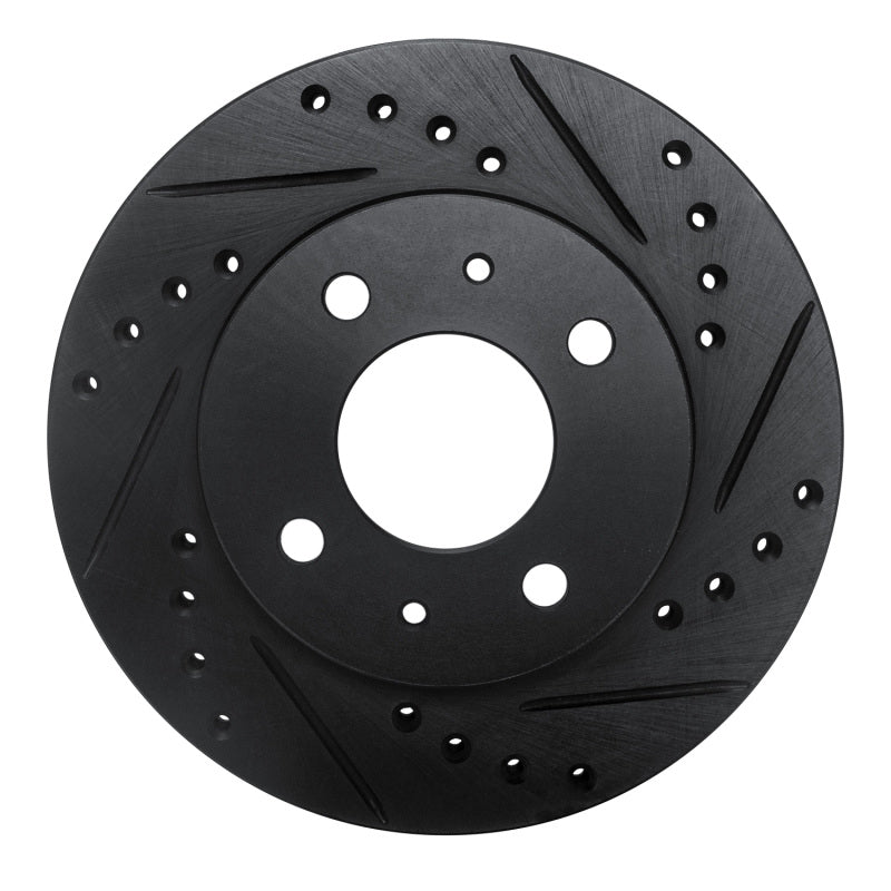 R1 86-17 Nissan Pulsar NX Front Right Drilled & Slotted Black Brake Rotor