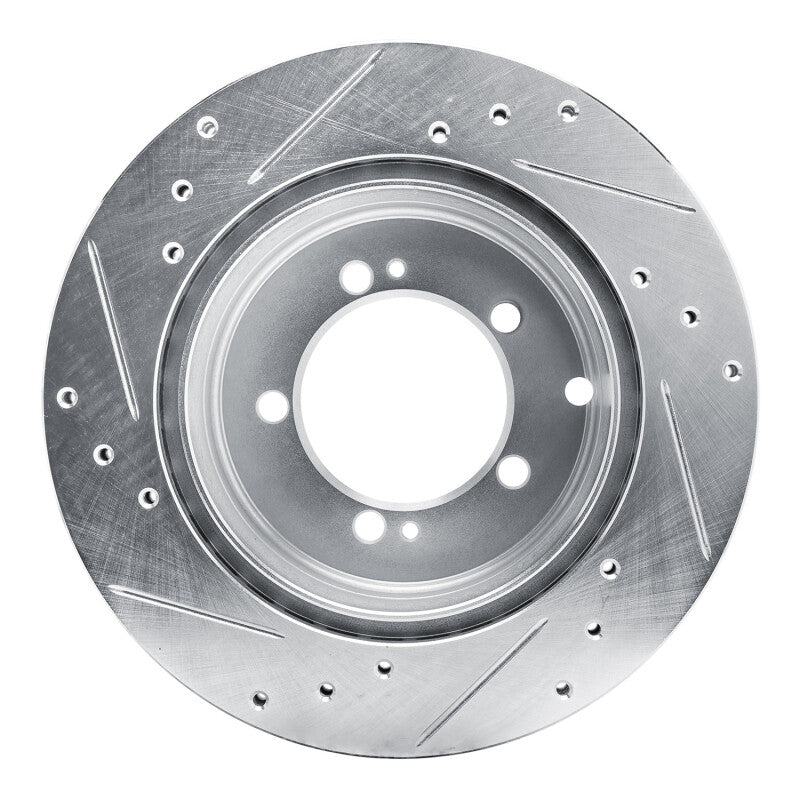 DFC 92-96 Mitsubishi Diamante Rear Right Drilled & Slotted Silver Brake Rotor