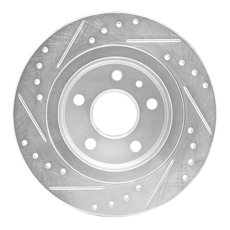 R1 11-22 Buick Encore Rear Right Drilled & Slotted Silver Brake Rotor