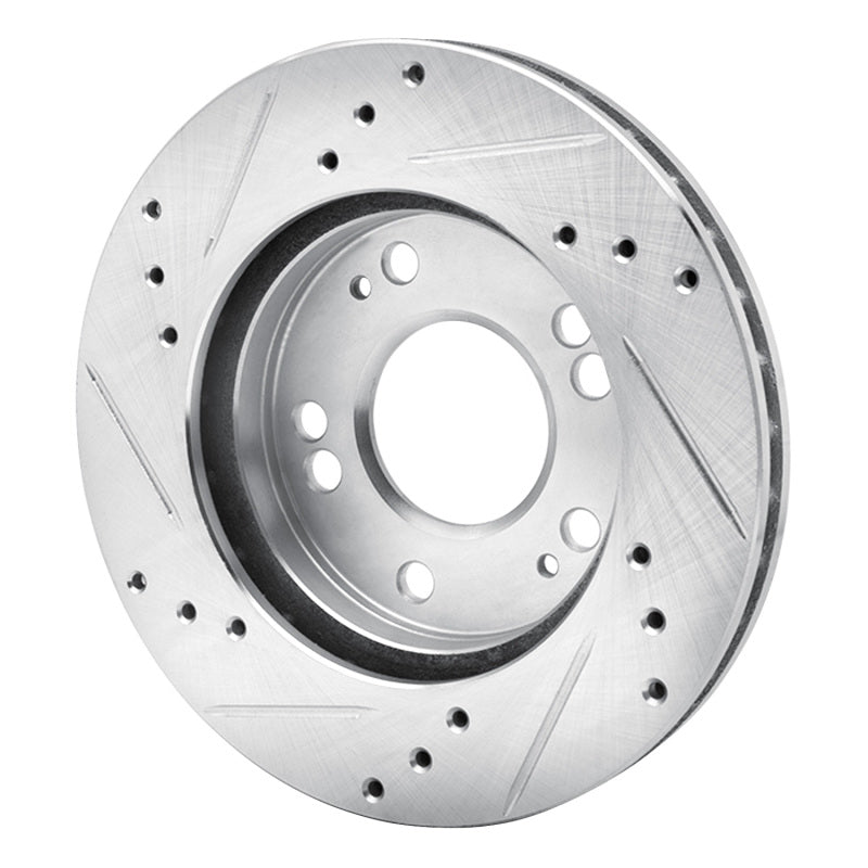 DFC 90-05 Chrysler Sebring Front Right Drilled & Slotted Silver Brake Rotor