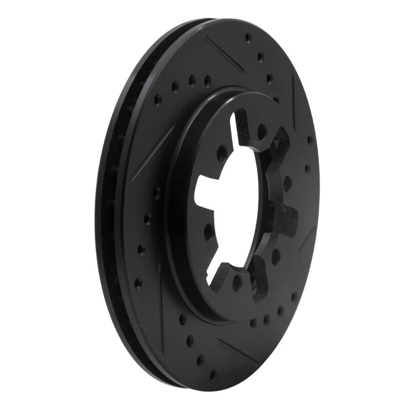 DFC 85-97 Nissan D21 Hardbody Pickup RWD (4 Cyl) Except Heavy Duty Front Right Drill & SlotBlk Rotor