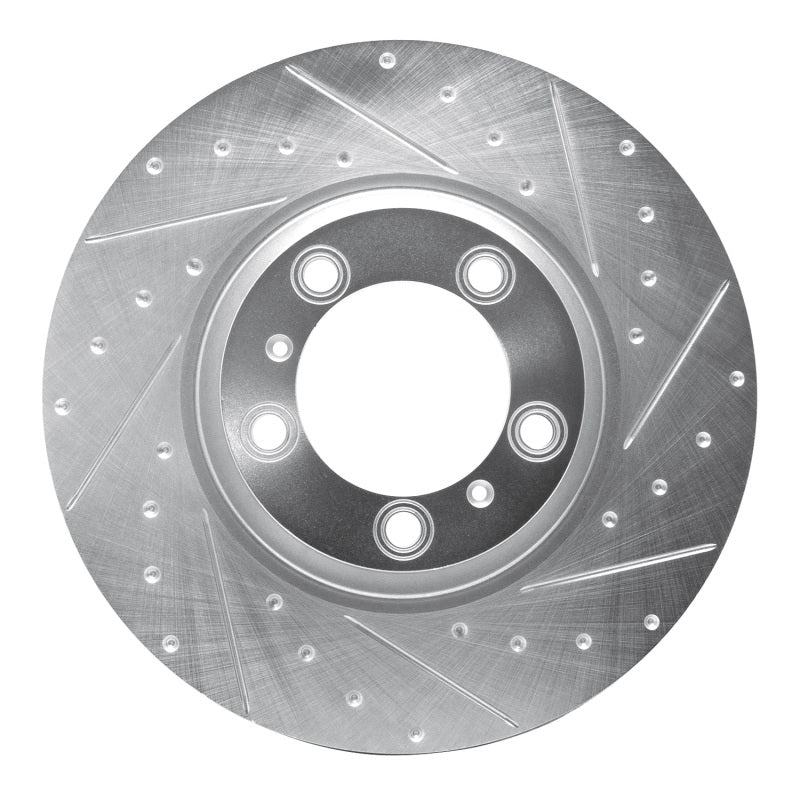 DFC 17-23 Porsche Cayenne Right Front Drilled & Slotted Silver Brake Rotor