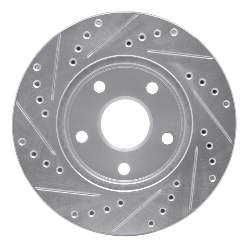 DFC 91-96 Toyota Previa Front Right Drilled & Slotted Silver Brake Rotor