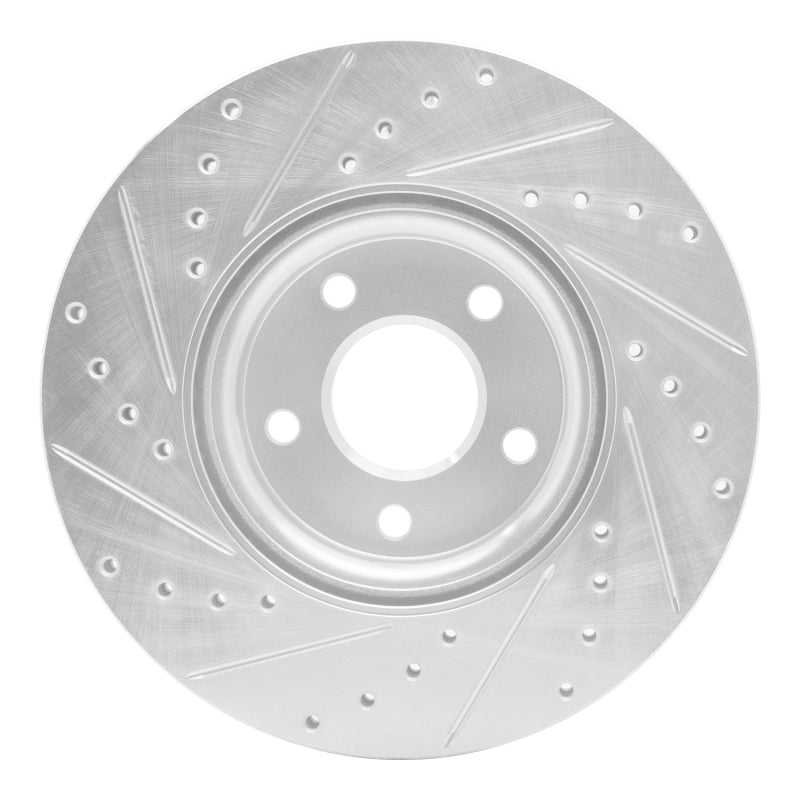R1 04-19 Ford Escape Front Right Drilled & Slotted Silver Brake Rotor