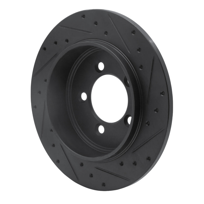 R1 02-10 Ford Explorer Rear Left Drilled & Slotted Black Brake Rotor
