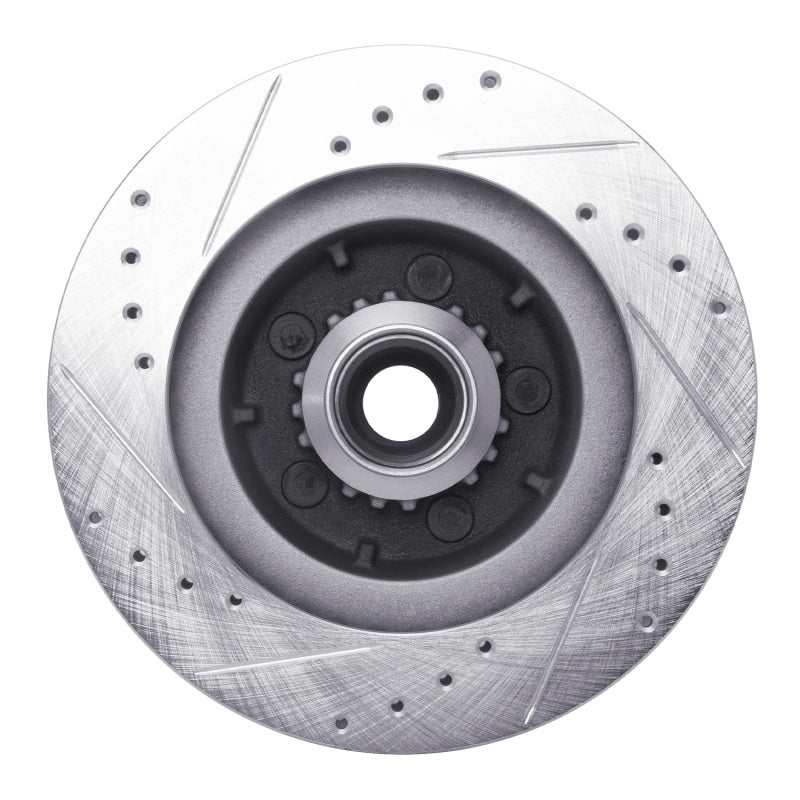 DFC 69-73 Chrysler 300 Front Right Drilled & Slotted Silver Brake Rotor