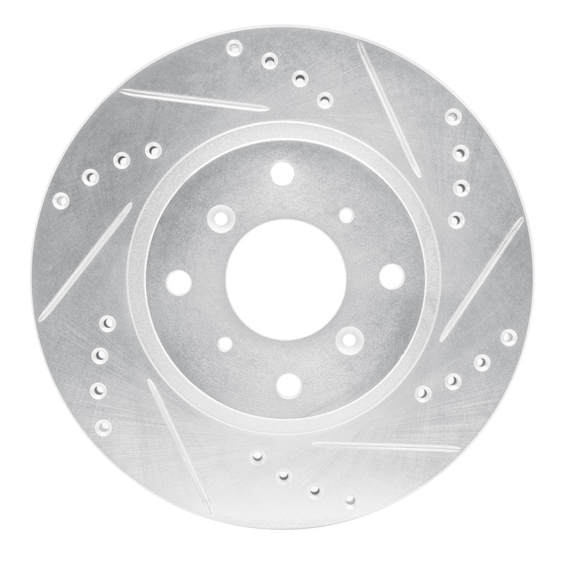 R1 87-90 Acura Legend Front Right Drilled & Slotted Silver Brake Rotor