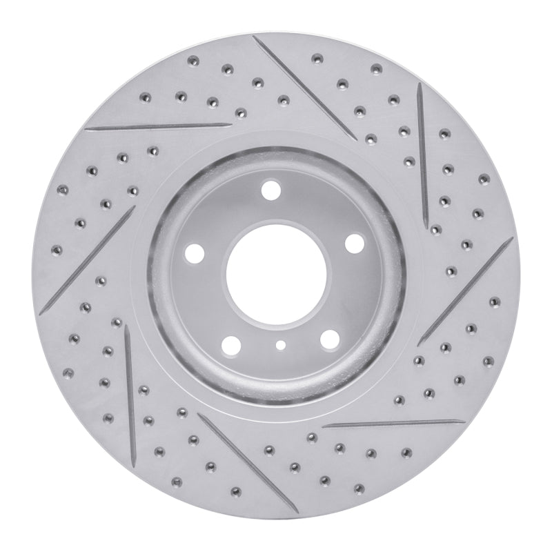 R1 03-23 Infiniti Q40 Front Left Drilled & Slotted Geo-Carbon Rotor