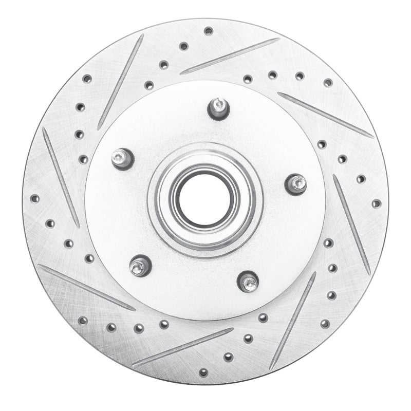 R1 94-01 Ford E-150 Econoline Club Wagon Front Left Drilled & Slotted Silver Brake Rotor