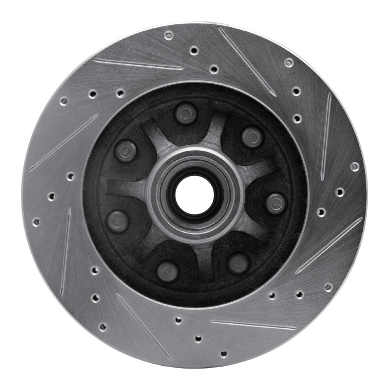R1 97-02 Ford F-150 RWD Front Left Drilled & Slotted Silver Brake Rotor