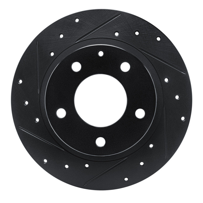R1 93-03 Ford Probe Rear Left Drilled & Slotted Black Brake Rotor
