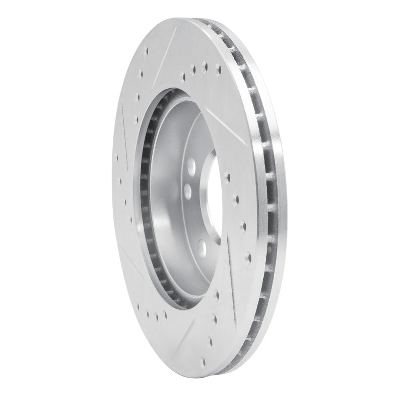 R1 87-93 Mercedes-Benz 190E Front Right Drilled & Slotted Silver Brake Rotor