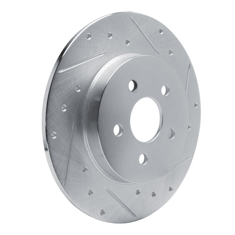 R1 87-91 Chrysler TC Maserati Rear Right Drilled & Slotted Silver Brake Rotor