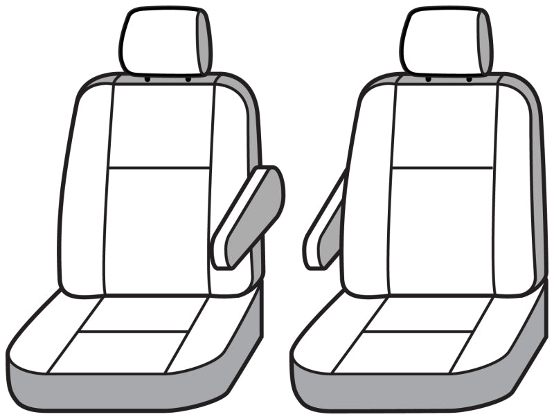 Covercraft 16-20 Ford Transit Polycotton SeatSaver Custom Front Row Seat Covers - Charcoal