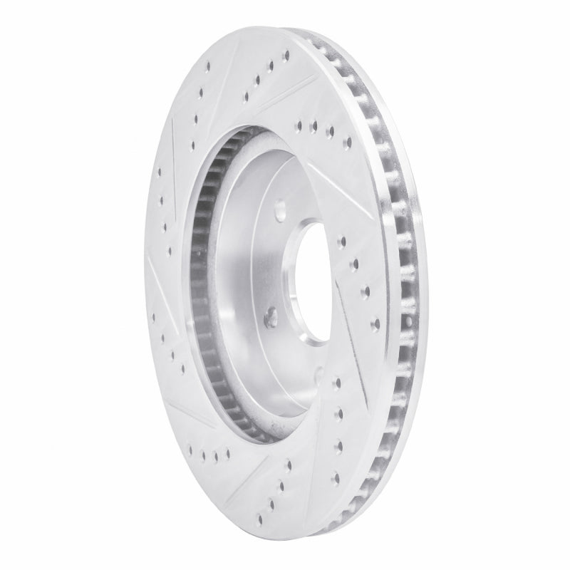 R1 02-07 Chevrolet Equinox Front Right Drilled & Slotted Silver Brake Rotor