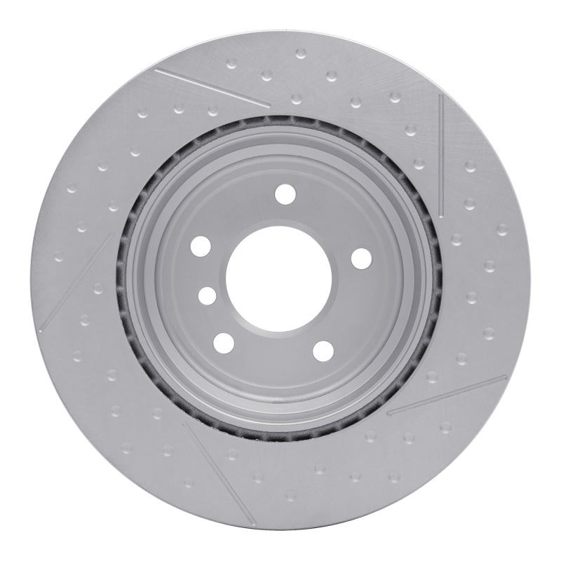 R1 2006-2013 BMW 330I Rear GeoSPEC Coated Rotor - Dimpled and Slotted