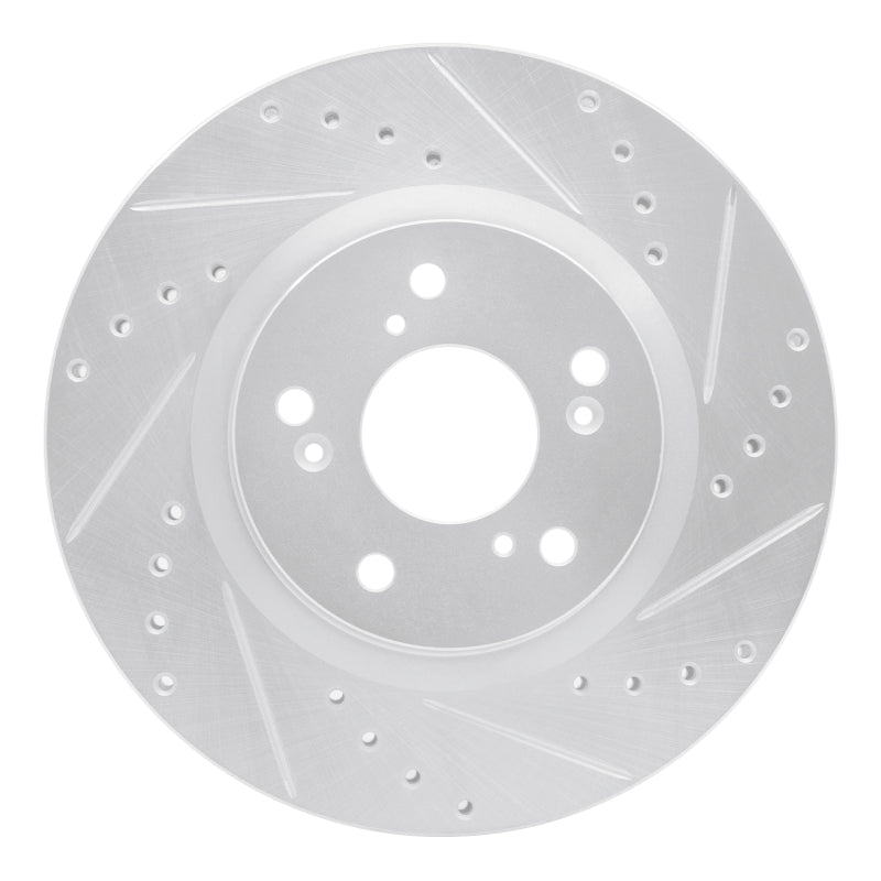 DFC 12-16 Honda CR-V Front Right Drilled & Slotted Silver Brake Rotor