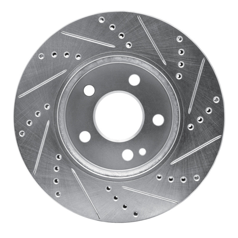 R1 06-11 Mercedes-Benz B200 Front Left Drilled & Slotted Silver Brake Rotor
