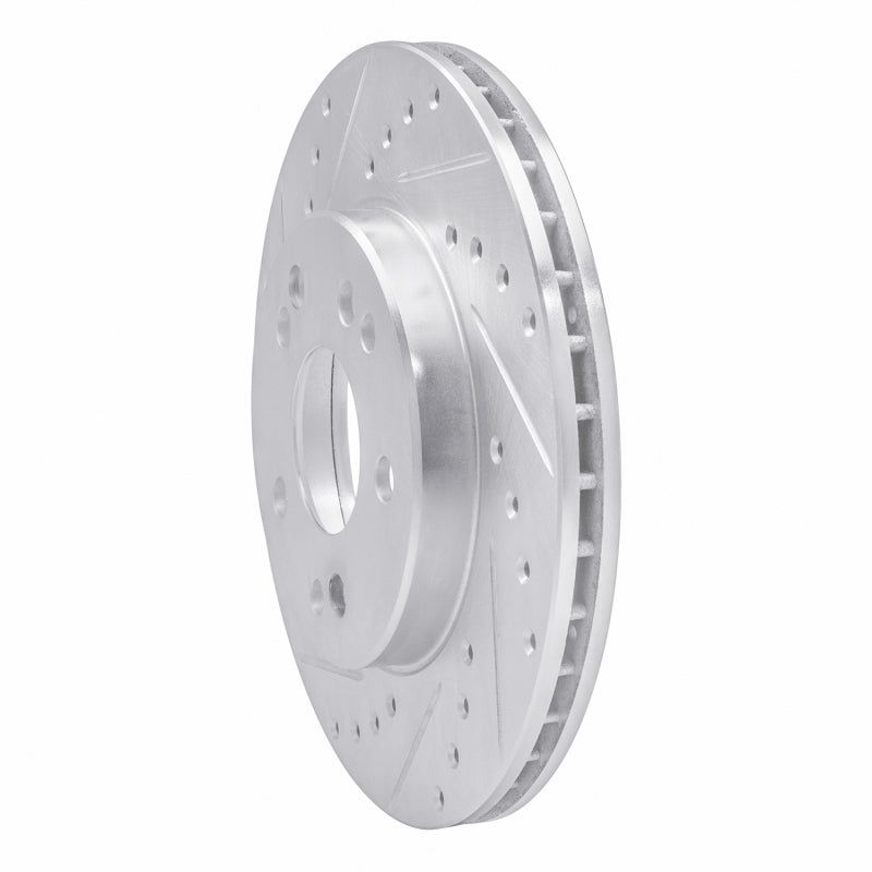 R1 84-95 Mercedes-Benz 260E Front Left Drilled & Slotted Silver Brake Rotor