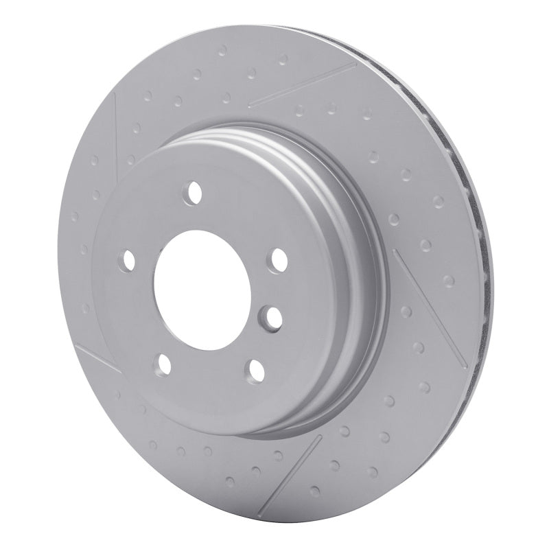 R1 2006-2013 BMW 330I Rear GeoSPEC Coated Rotor - Dimpled and Slotted